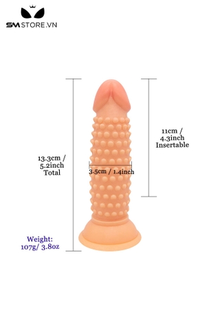 SMT128 - Dương vật giả có gai silicon mềm bẻ cong dài 13.3cm