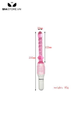 SMT529 - Máy rung hậu môn uốn cong 360 độ với chuỗi hạt màu hồng