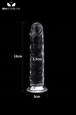 SMT1908 - Dương vật giả silicon Lovetoy trong suốt dài 18cm