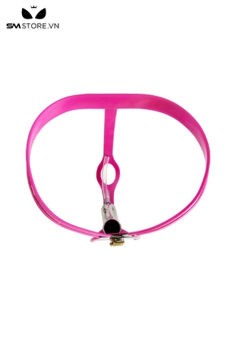 SMT2121 - Đai trinh tiết hồng hình trái tim có khóa kèm anal bead