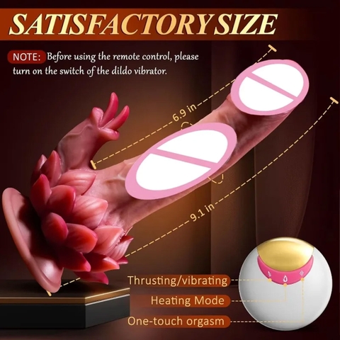 SMT2715 - Dương vật giả rung thụt liếm và sưởi ấm điều khiển xa