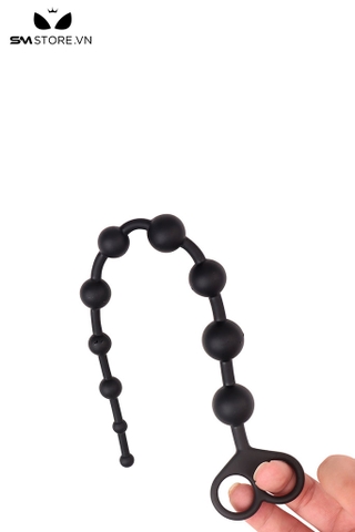 SMT418 - Anal beads silicon dạng dây thiết kế 10 nút tròn màu đen