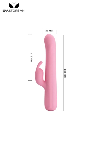 SMT1887 - Dương vật giả tai thỏ Love Story rung ngoáy xoay dài 18.8cm