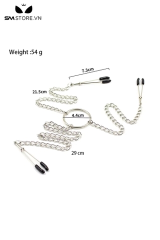 SMT284 - Kẹp âm vật núm vú thiết kế 3 đầu bằng kim loại dài 21.5cm