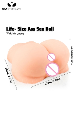 SMT2525 - Mông giả nguyên khối silicon có lỗ âm đạo và hậu môn