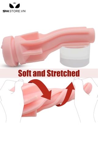 SMT2435 - Cốc thủ dâm 2 đầu silicon có độ giãn cao và nhiều bi nổi