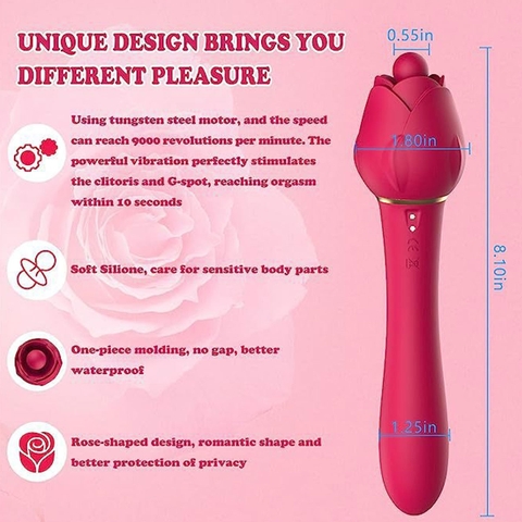 SMT2819 - Máy rung xoay 2 đầu hình bông hoa hồng có 10 chế độ