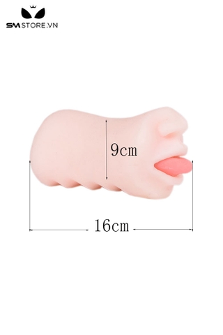 SMT1946 - Âm đạo giả 2 đầu có miệng lè lưỡi bằng silicon mềm dẻo