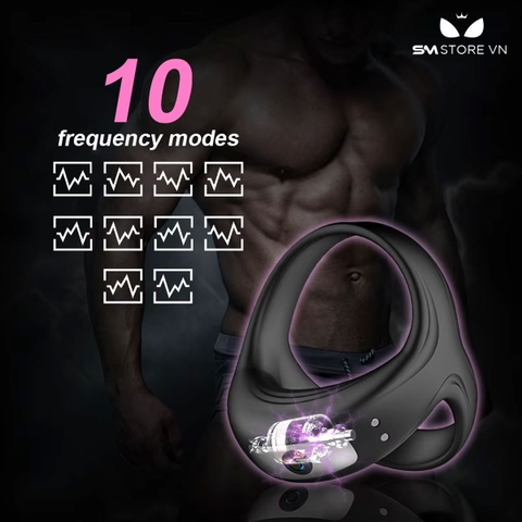 SMT640 - Vòng rung tình yêu đeo gốc dương vật có 10 chế độ sạc điện