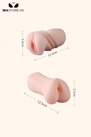 SMT1951 - Âm đạo giả 2 đầu có hậu môn dài 12.5cm bằng silicon mềm