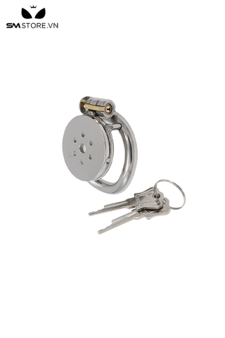 SMT861 - Khóa dương vật inox dạng tấm phẳng có lỗ tròn với 4 kích cỡ
