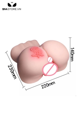 SMT1923 - Mông giả silicon nguyên khối họa tiết bông hoa dài 22cm