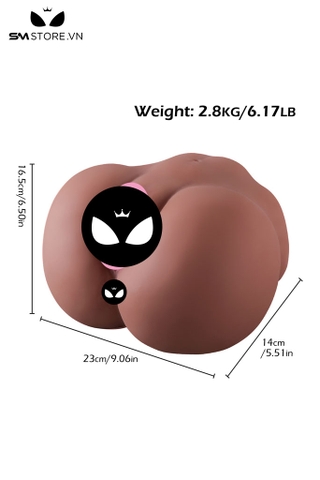 SMT2696 - Mông giả nâu dài 23cm chất liệu silicon mềm mại