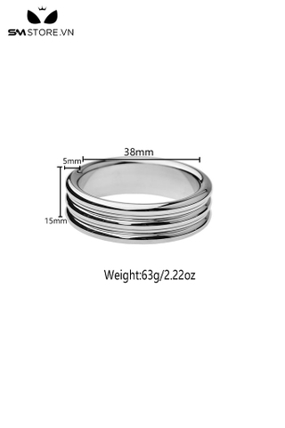 SMT621 - Vòng đeo tinh hoàn inox thiết kế 3 vòng tròn với 5 size