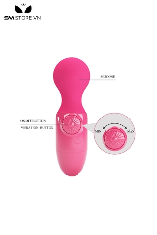 SMT1836 - Chày rung mini silicon Pretty Love có núm xoay dài 12cm