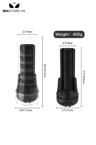 SMT2081 - Cốc thủ dâm silicon hình âm đạo giả trong suốt dài 21.5cm