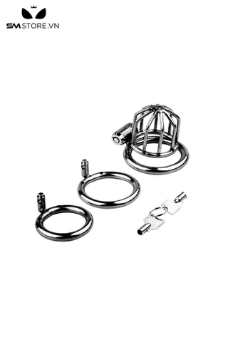 SMT616 - Khóa dương vật inox không gỉ 1 ổ khóa và 2 chìa dài 61mm