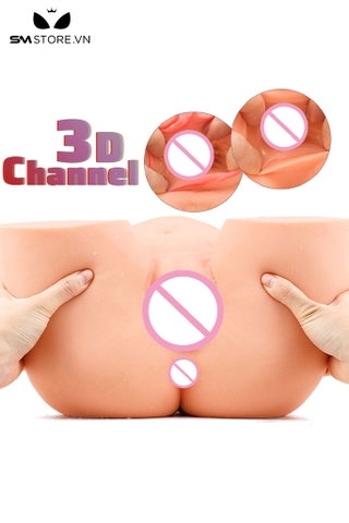 SMT2526 - Hậu môn giả silicon có lỗ âm đạo và rốn dài 28cm