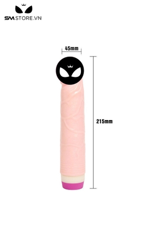 SMT147 - Dương vật giả silicon mềm dẻo rung ngoáy dài 21.5cm