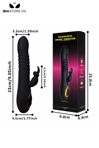 SMT1731 - Máy rung tai thỏ có 18 chế độ thiết kế xoắn ốc dài 23cm