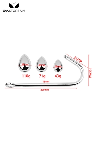 SMT1414 - Đồ chơi hậu môn anal hook với phích hình thoi tháo rời