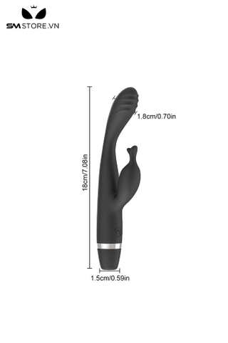 SMT2856 - Máy rung hai đầu silicon có 10 chế độ sạc điện dài 18cm