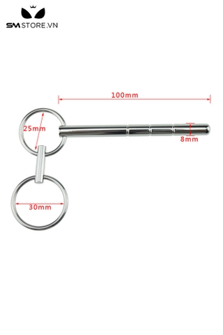 SMT2203 - Sounding niệu đạo inox không gỉ dài 10cm có 2 vòng tròn