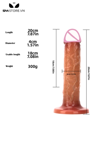 SMT2862 - Dương vật giả silicon gắn tường siêu mềm dài 20cm