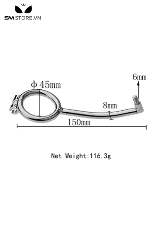 SMG063 - Phụ kiện khóa dương vật inox kèm anal hook có 3 size
