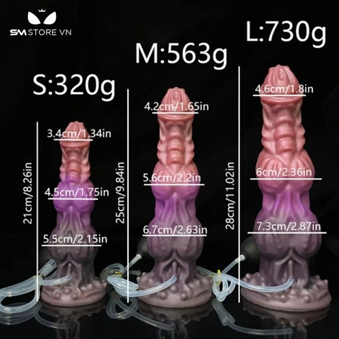 SMT2223 - Dương vật giả monster bắn tinh silicon mềm có 3 size