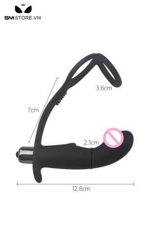 SMT2599 - Máy rung hậu môn kèm vòng đeo dương vật dài 3.6cm