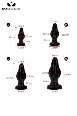 SMT1365 - Butt plug cắm hậu môn bằng silicon có độ uốn dẻo tốt
