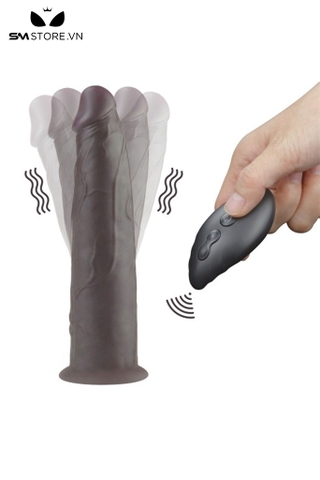 SMT1775 - Dương vật giả đen silicon mềm Lovetoy rung 10 chế độ