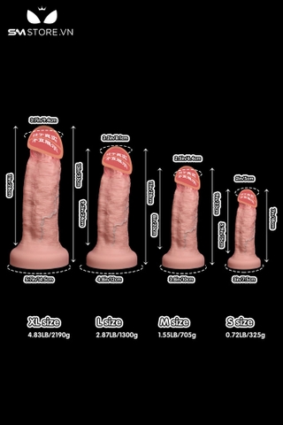 SMT2383 - Dương vật giả silicon khổng lồ màu da 4 size khủng