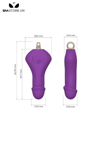 SMT1847 - Dương vật giả silicon mini có 10 tần số rung dài 63mm