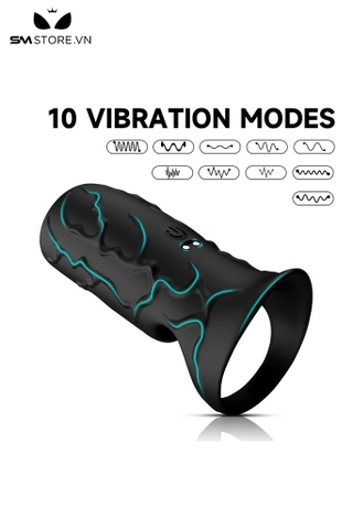 SMT2376 - Vòng rung chống xuất tinh sớm có 10 chế độ sạc điện dài 10cm
