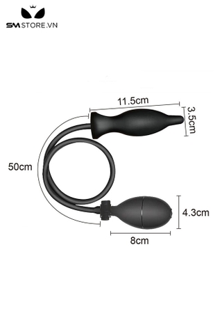 SMT1113 - Anal pump silicon thông hậu môn hình thoi dài 11.5cm