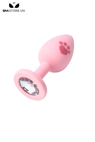 SMT1182 - Butt plug hậu môn silicon chân mèo dài 73mm gắn hạt ngọc