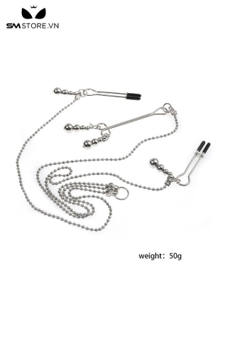 SMT1556 - Kẹp âm vật và núm vú thiết kế 3 đầu gắn 3 chuông