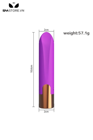 SMT1227 - Trứng rung silicon son môi mini có 10 chế độ rung dùng sạc