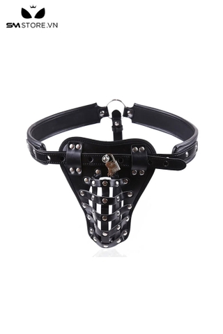 SMT2334 - Đai trinh tiết đính đinh tán chất liệu da PU mềm