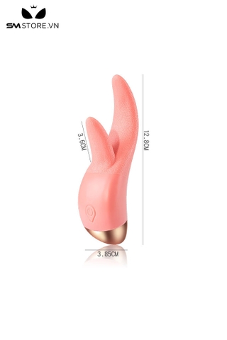 SMT661 - Lưỡi rung silicon 2 nhánh tỏa nhiệt màu hồng dài 127mm