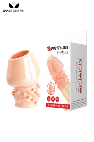 SMT2584 - Bao cao su silicon Pretty Love hở đầu và có bi nổi dài 65mm