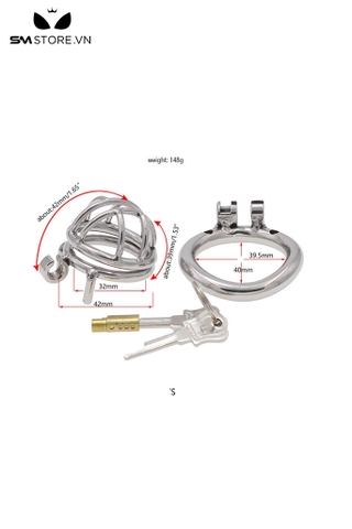SMT291 - Khóa dương vật inox không gỉ dạng lồng có 3 kích cỡ