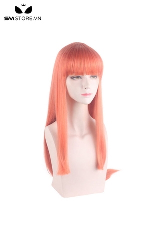 SMP158 - Tóc giả thẳng cosplay anime màu đỏ cam dài 90cm