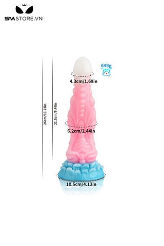 SMT1288 - Đồ chơi hậu môn silicon uốn dẻo dài 26cm phát sáng