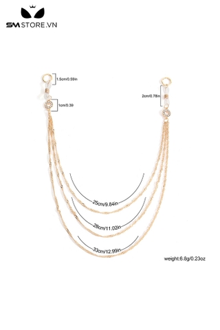 SMT738 - Kẹp núm vú dạng thít thiết kế 3 dây có treo màu vàng