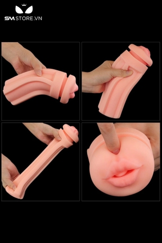 SMT1423 - Cốc thủ dâm hình miệng bằng silicon mềm dẻo dài 19.8cm