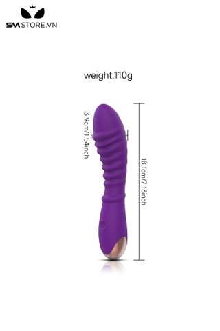 SMT2603 - Máy rung đầu dương vật có vân ngang và 20 chế độ dài 18cm