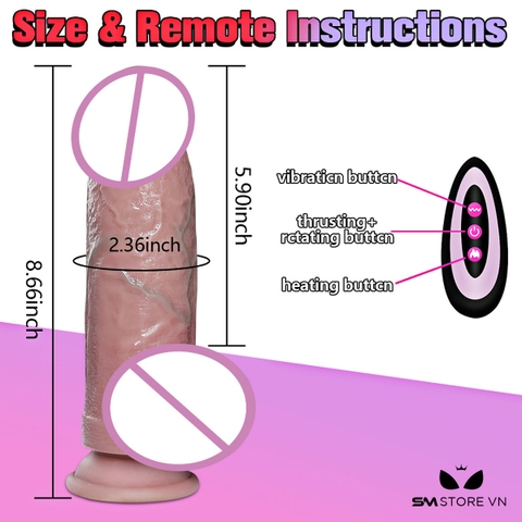 SMT1611 - Dương vật giả khủng có sưởi ấm đường kính 19cm